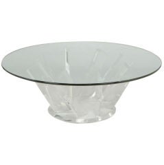 Round Lucite Eight-Blade Coffee Table
