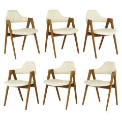 Set Six Kai Kristiansen Teak "Compass" Dining Chairs
