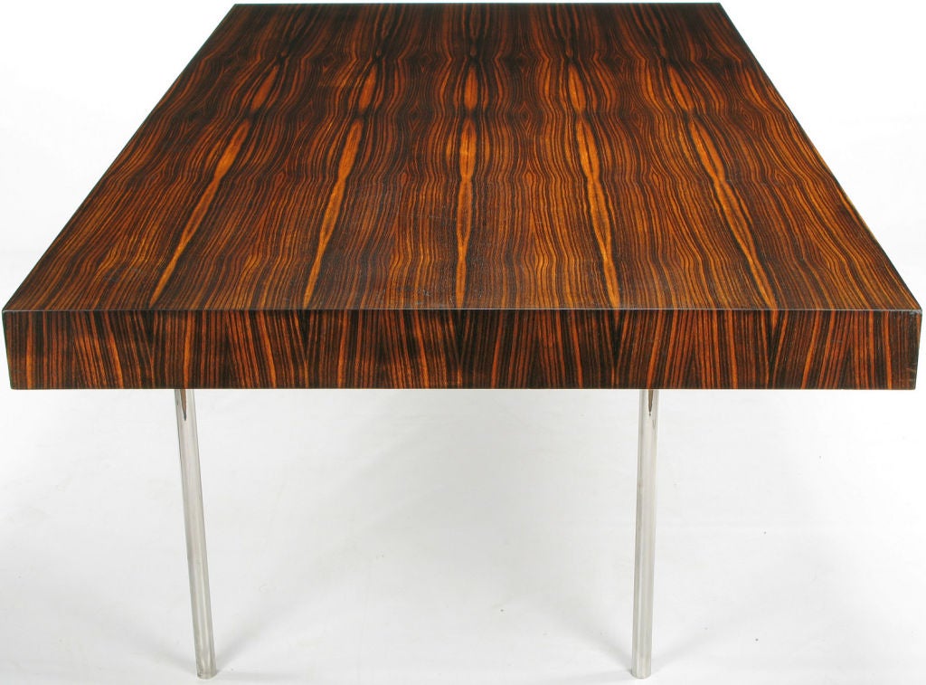 Mid-20th Century Large Custom Designed Rosewood & Chrome Floating Desk