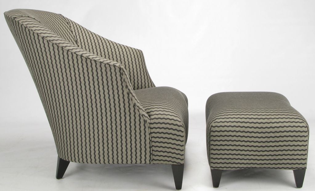 American Donghia Lounge Chair & Matching Ottoman By John Hutton