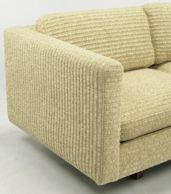 American Even Arm Tuxedo Sofa In Ribbed Haitian Cotton After Probber