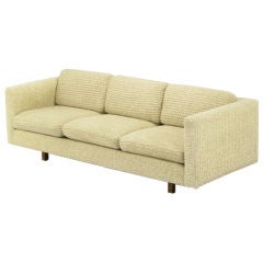 Even Arm Tuxedo Sofa In Ribbed Haitian Cotton After Probber
