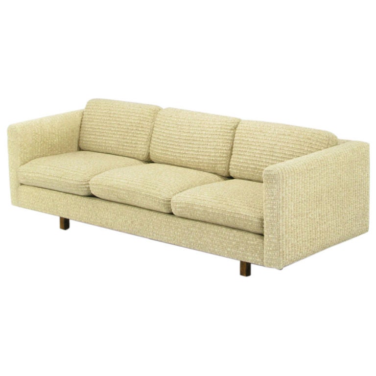 Even Arm Tuxedo Sofa In Ribbed Haitian Cotton After Probber