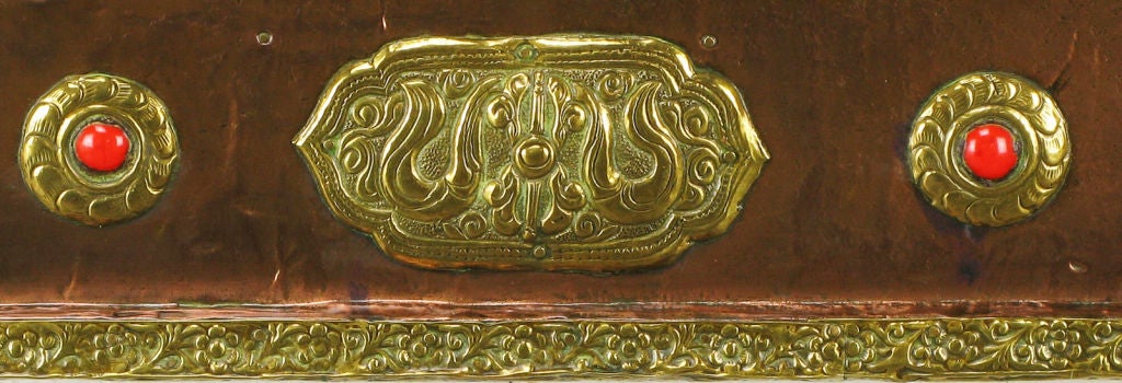 Chinese Intricate Brass & Copper  Bas-Relief Of Buddha