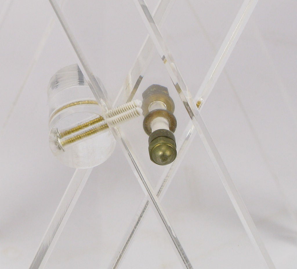 X-Based Lucite Tray Table With Folding Base 1