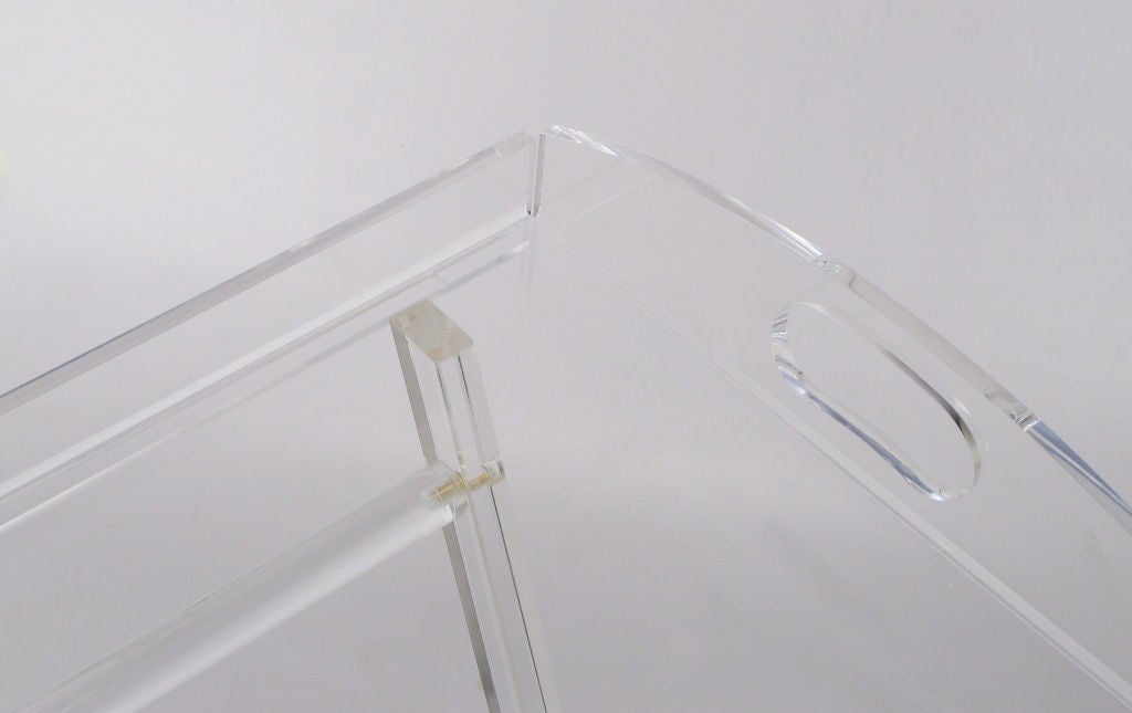 X-Based Lucite Tray Table With Folding Base 3