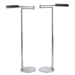 Pair Chrome  Articulated Arm Pharmacy Lamps