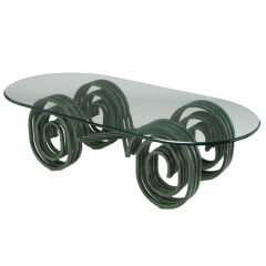 Oval Studio Design Coffee Table With Quad Ellipse Base