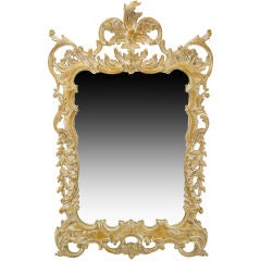 LaBarge Italian White Glazed Wood Rococo Wall Mirror
