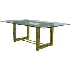 Mastercraft Bernhard Rohne Acid-Etched Brass Dining Table