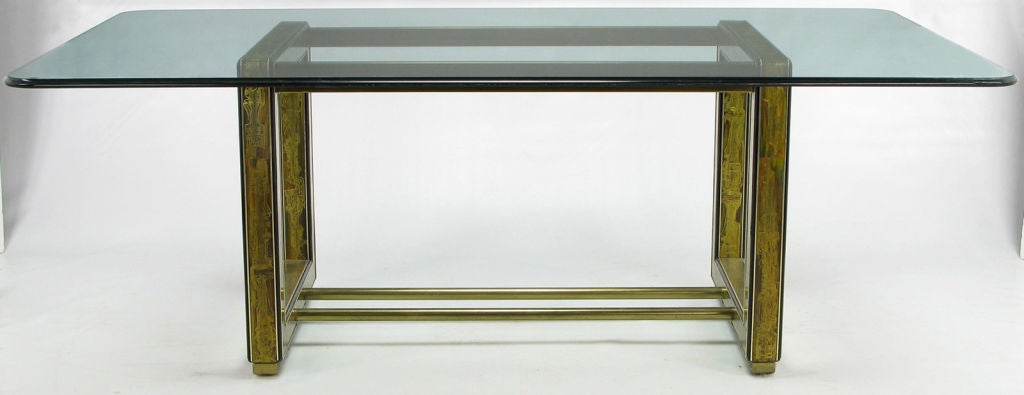 Mastercraft Bernhard Rohne Acid-Etched Brass Dining Table