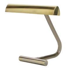Peter Hamburger Lucite, Brass & Chrome Desk Lamp