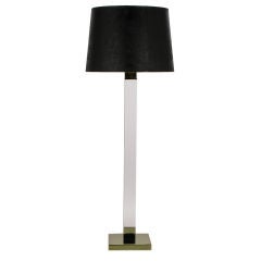 Brass & Lucite Flat Bar Floor Lamp.