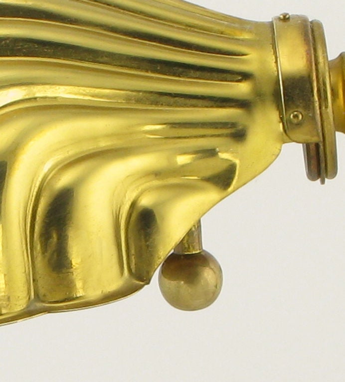 American Brass Shell Shade Reading Floor Lamp