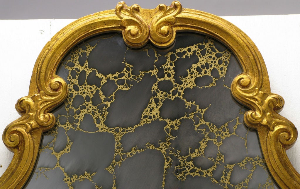 Mid-20th Century Carved and Gilt Wood Framed Venetian Mirror For Sale