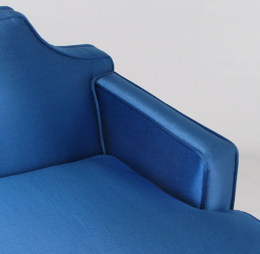 Custom Royal Blue Silk Two-Piece Sectional Sofa 1