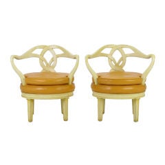 Vintage Pair Italian Empire Style "Pretzel" Arm Chairs