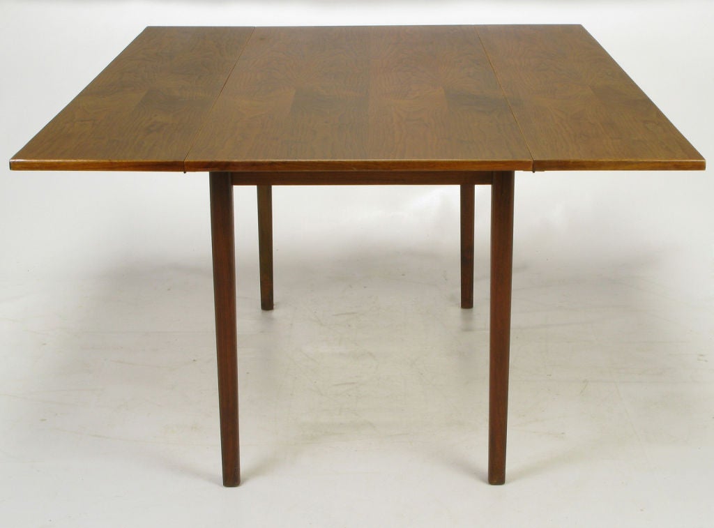 Mid-20th Century Hibriten Walnut Dropleaf Dining Table For Sale