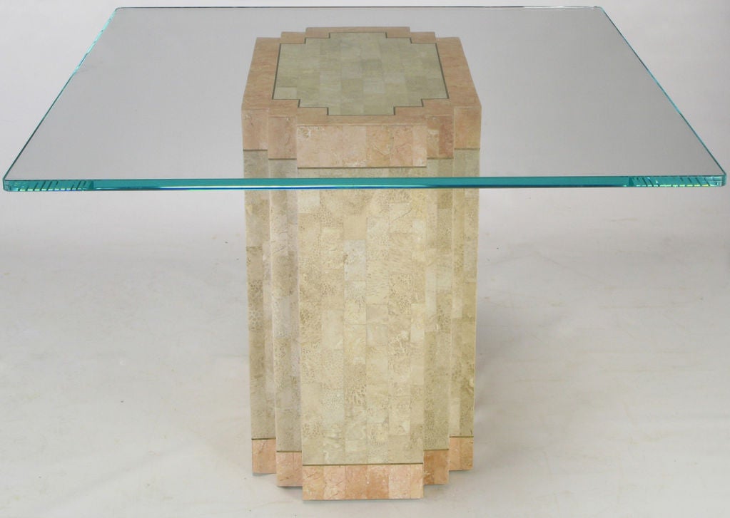 Philippine Marcius Coral & Fossil Stone Pedestal Dining Table