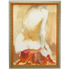 Ed Rosen Abstract Nude Oil & Pencil On Paper
