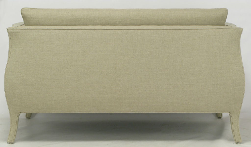 Pair Richard Himmel Collection Lutece Settees In Taupe Linen 2