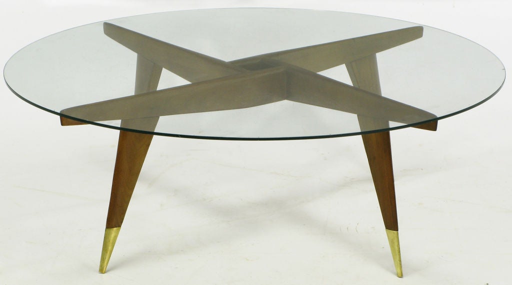 Walnut Gio Ponti Compass Coffee Table