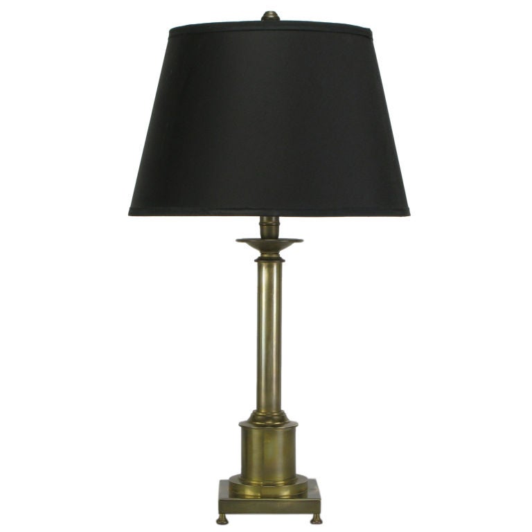 Brass Regency Style Footed Table Lamp For Sale at 1stdibs
