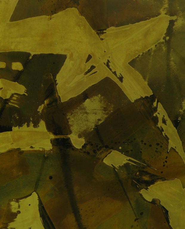 Silvio Abstract AcidEtched Metal Painting at 1stDibs