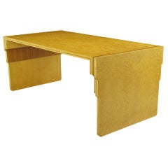 Pierre Paulin Birdseye Maple 
Walnut Parquetry Writing Table