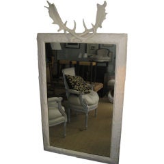 Faux Bois and Antler Mirror