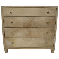 Parchment Covered 4 Drawer Chest in the Jean Michel Frank Style