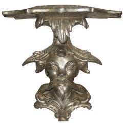 Pair of Silvered Plaster Brackets in the Oriental Style