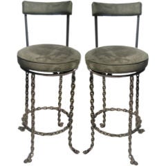 Vintage Pair of French Bar Stools
