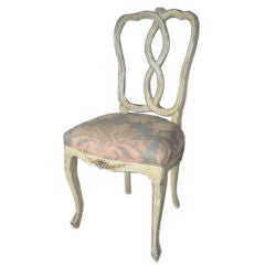 19th C. Painted Italian Style Chair with Fortuny Seat