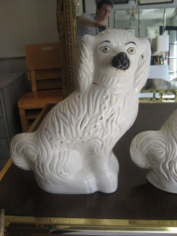 English Large Pair of Staffordshire Dogs