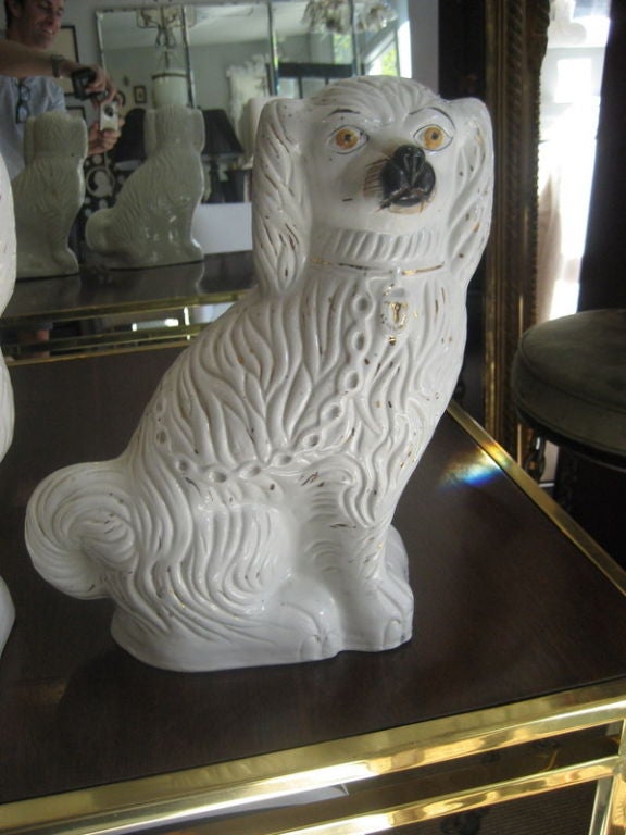 19th Century Large Pair of Staffordshire Dogs