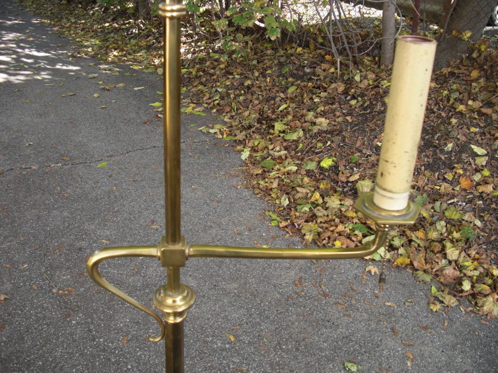 Heavy brass vintage floor lamp/ bridge lamp 1
