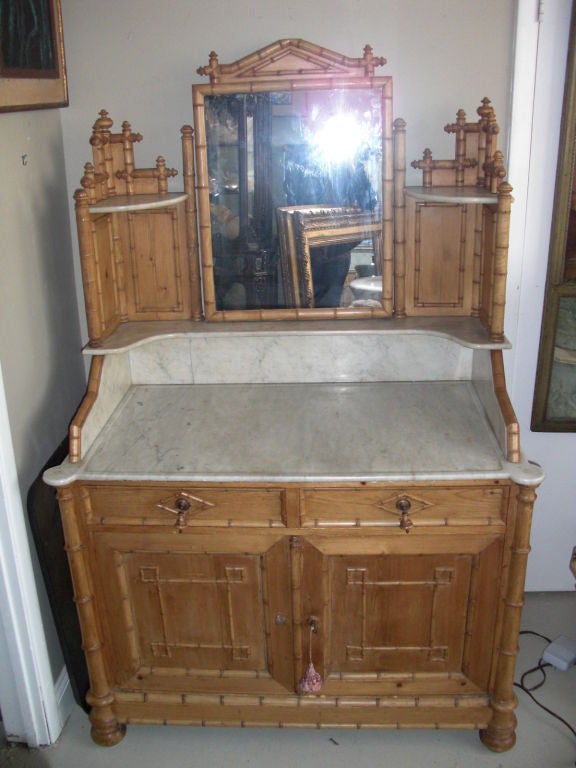 French faux-bamboo and marble washstand circa 1880