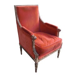 Louis XVI  square back bergere armchair