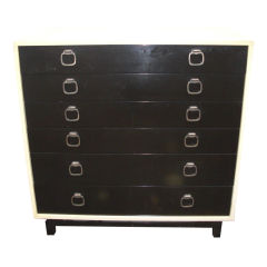1950's two-tone lacquered tall chest by Modernage