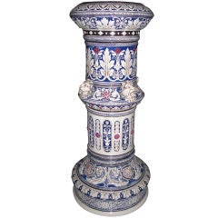 19th century English majolica  column pedestal