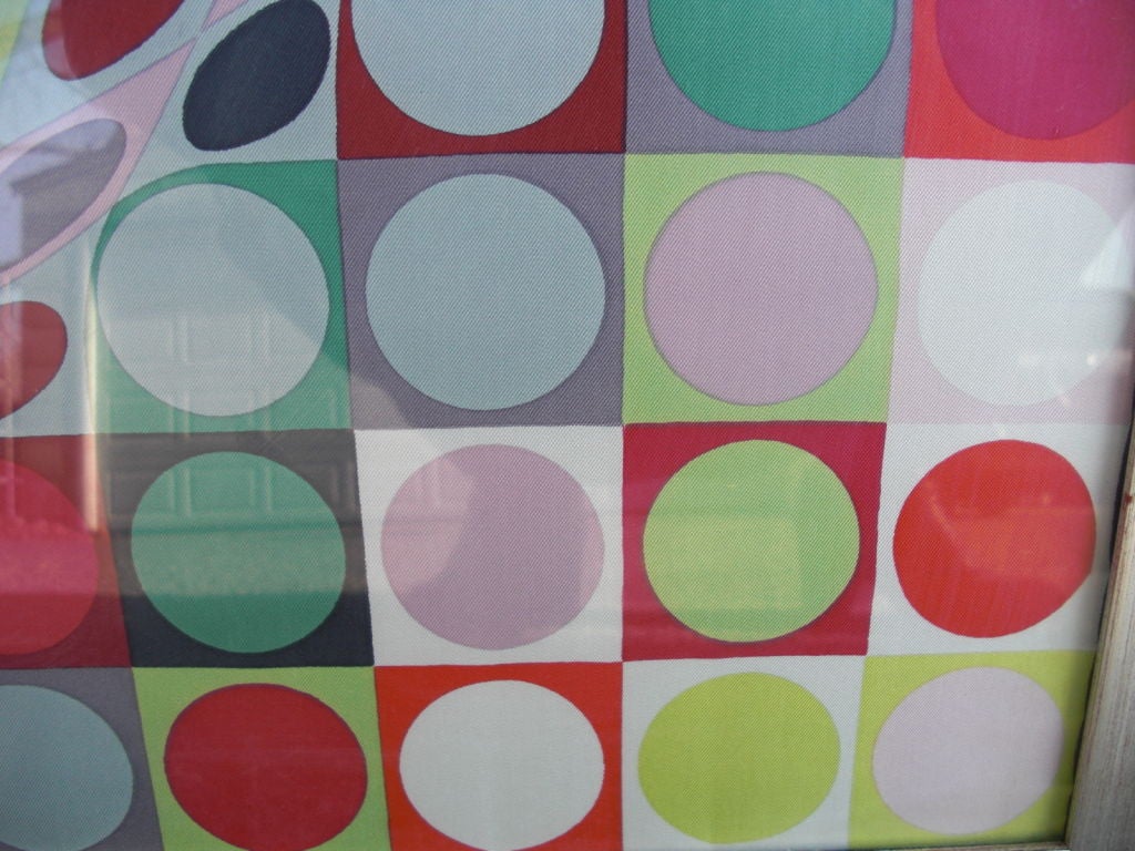 Signed Vasarely designed silk scarf  dated 1969