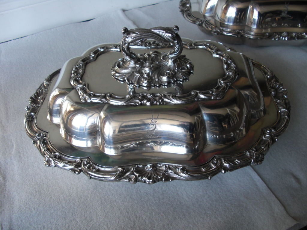 Pair of  silverplate covered tureens