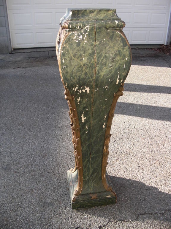 19th cent. Roccoco style carved  and polychromed pedestal 2