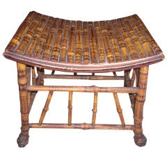 A Victorian bamboo ottoman