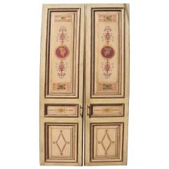 Pair of Monumental 19th cent. paint decorated French doors