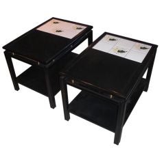 Pair of mid 20th century end tables with tiled tops
