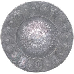 Large antique Middle-eastern engraved charger