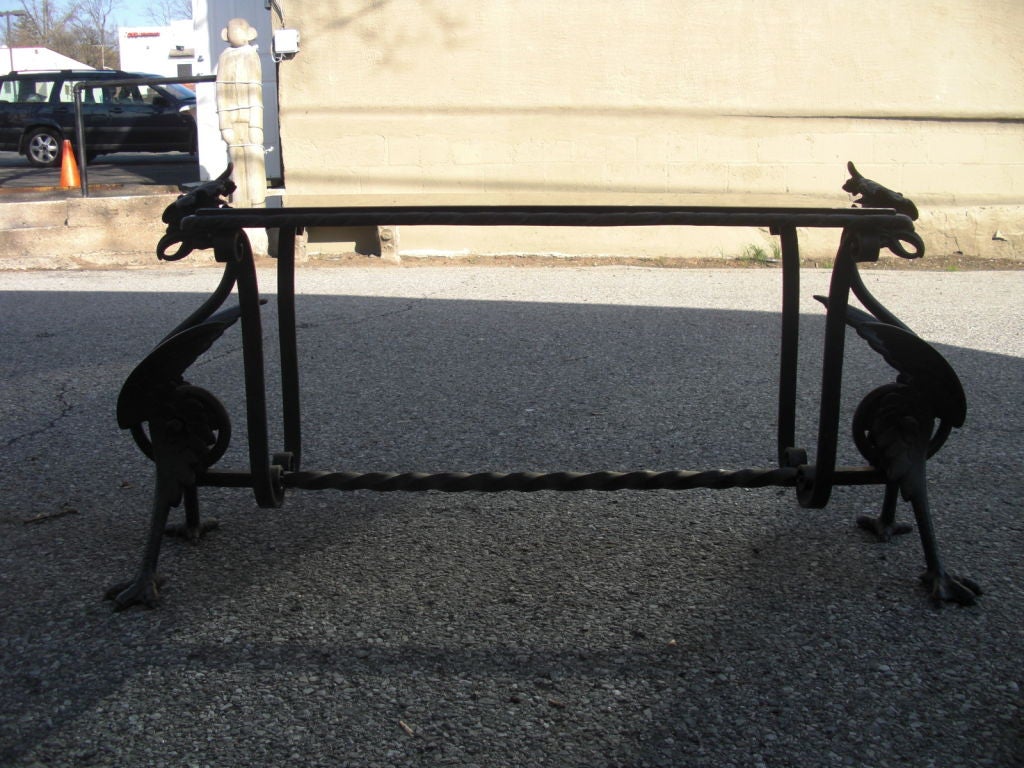 Great wrought iron griffin table
