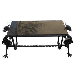 Antique Great wrought iron griffin table